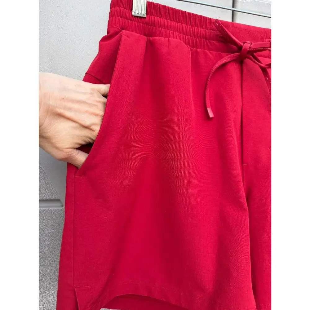 Lululemon Men Red Channel Cross Swim Shorts Mesh Sz M LM7AS1S Lined Beach Trunks